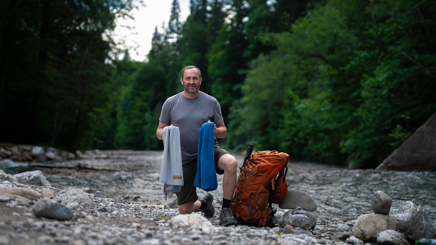 Merino Handtuch nach 72 Stunden im Trekkingrucksack